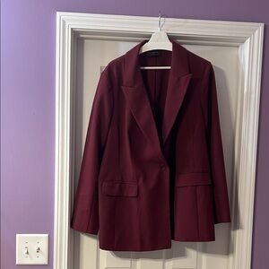 Lane Bryant Deep Wine Single-Button Blazer